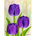 Carolines Treasures Carolines Treasures BMBO1033CHF Purple Tulips by Maureen Bonfield Flag Canvas House Size BMBO1033CHF